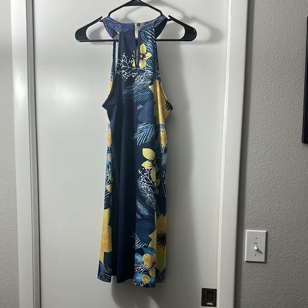 NWT Tropical Blue and Yellow Sleeveless Dress